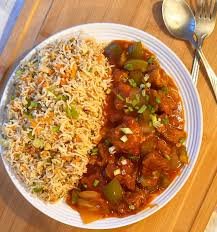 Chicken Manchurian With Egg Fried Rice